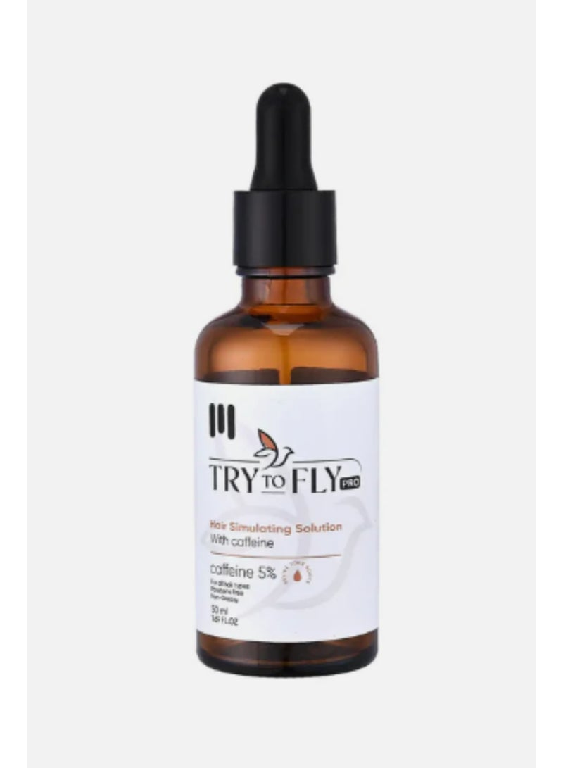 TryToFly pro hair simulating solution with caffeine caffeine 5% for all hair types Parabens free non-greasy 50ml - Image 1